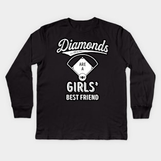 'Diamonds Are A Girls Best Friend' Awesome Sport Kids Long Sleeve T-Shirt